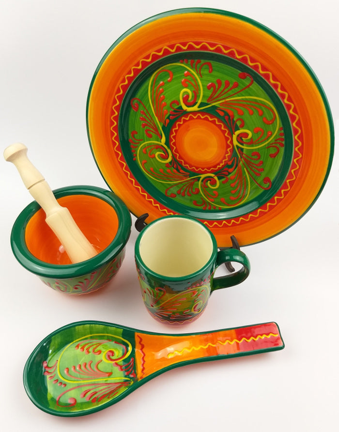 Suport pentru lingura din ceramica pictata manual - Sevilla - Delicatessen Delicatessen Ceramica