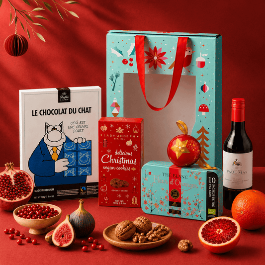 Winter Garden Rouge — Cadou cu Vin Paul Mas, Ciocolată Dolfin și Ceai Delicatessen