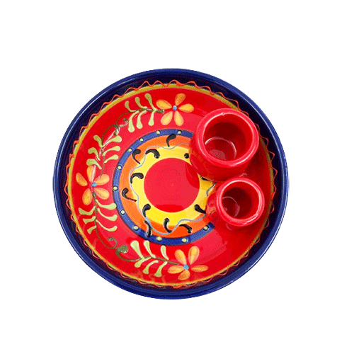 Bol pentru măsline din ceramică pictată manual Rojo Delicatessen