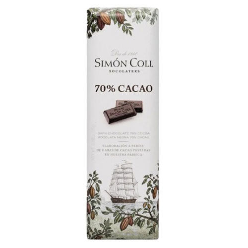 Tableta de ciocolată neagră 70% cacao Simon Coll 25g