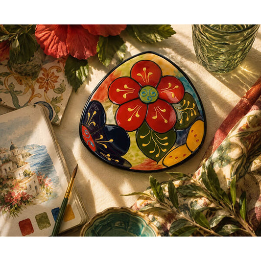 Bol cu 3 colțuri din ceramică artizanală spaniolă Dalia 10 x 5 cm Delicatessen