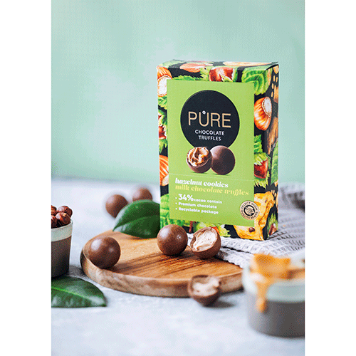 Trufe de ciocolata cu alune si biscuiti Pure Chocolate 148g