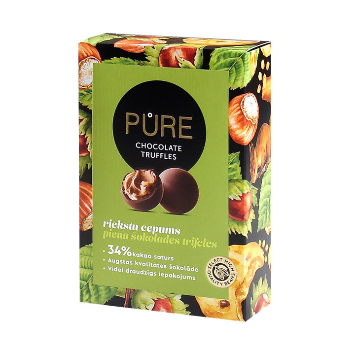 Trufe de ciocolata cu alune si biscuiti Pure Chocolate 148g - Delicatessen Delicatessen Trufe de ciocolata