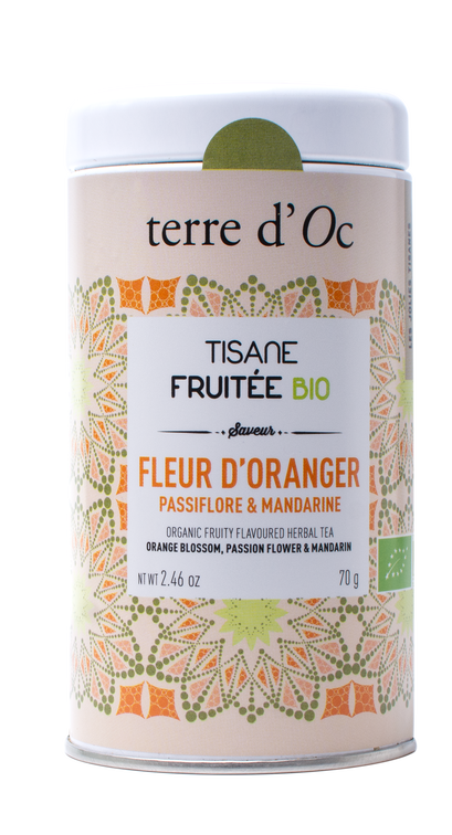 Ceai organic cu floare de portocal, passiflora si mandarina Terre d'Oc 70g