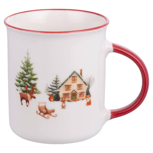 Cană de Crăciun din gresie ceramică, 360 ml — sat de iarnă VdE Tivoli 1996