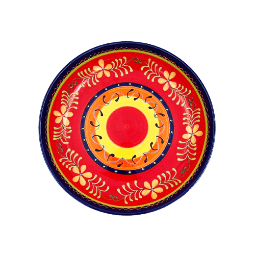 Farfurie mare din ceramică pictată manual Rojo Delicatessen
