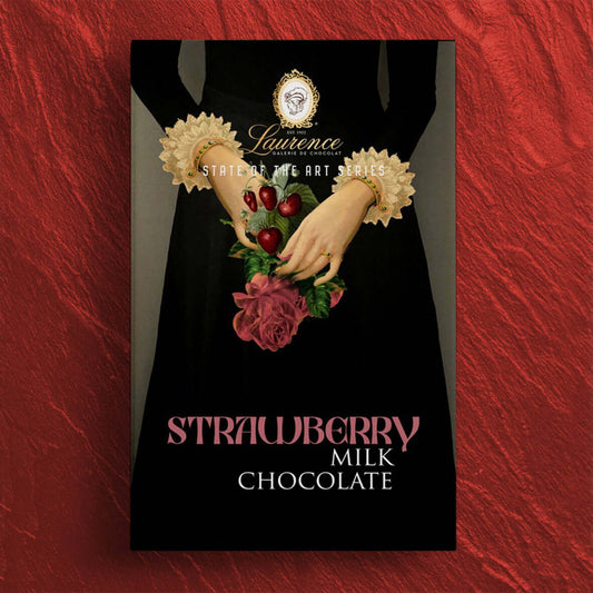 Ciocolată cu lapte 44% cacao cu căpșuni Laurence Chocolate 80g Delicatessen
