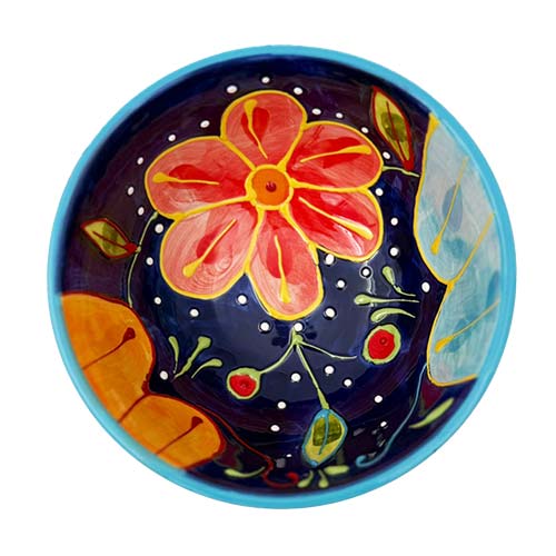 Bol mic din ceramică pictată manual Azul Oscuro Delicatessen