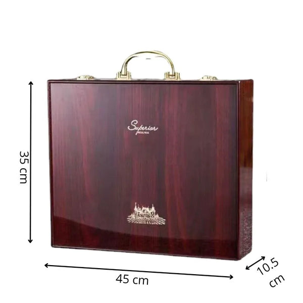 Cutie de vin XL Wood Deluxe pentru 4 sticle, Grandeur - Delicatessen Delicatessen cutii vin