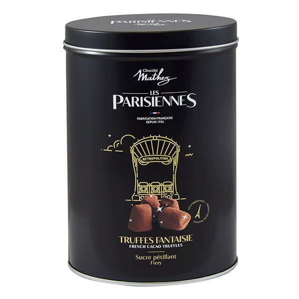 Trufe de ciocolata Fizzy Parisiennes in cutie metalica 200g