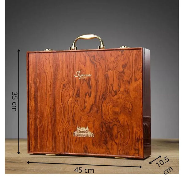 Cutie de vin XL Wood Deluxe pentru 4 sticle Brilliance - Delicatessen Delicatessen cutii vin