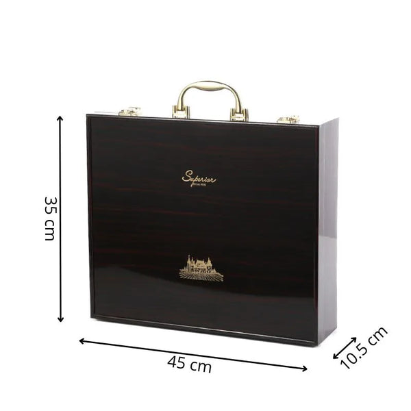 Cutie de vin XL Wood Deluxe pentru 4 sticle, Majesty - Delicatessen Delicatessen cutii vin