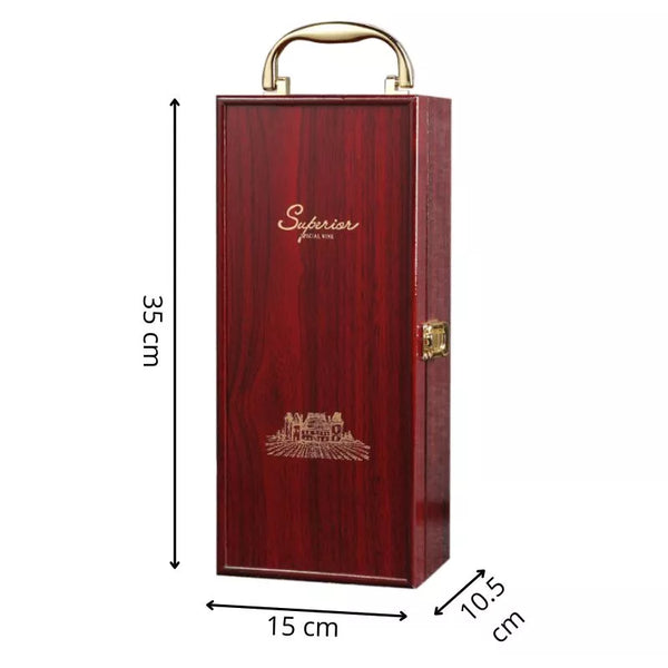 Cutie de vin Wood Deluxe pentru o sticla, cu accesorii de vin incluse, Vinquisite - Delicatessen Delicatessen cutii vin