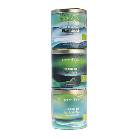 Set cadou 3 ceaiuri alb, verde, negru Terre d'Oc 3x50g - Delicatessen Delicatessen Cadou