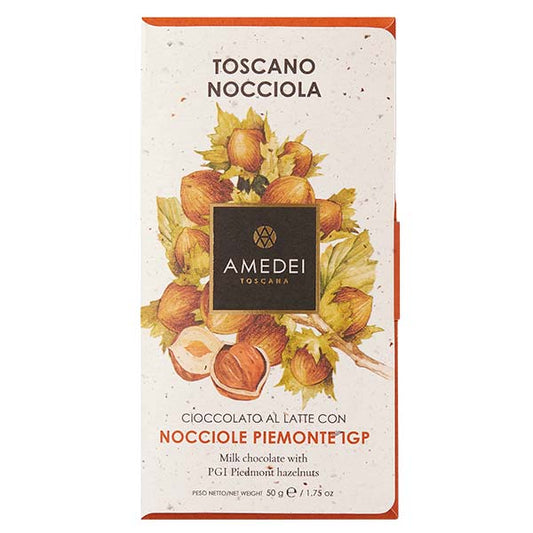 Tabletă de ciocolată cu lapte cu alune de Piemont 50g Amedei Delicatessen