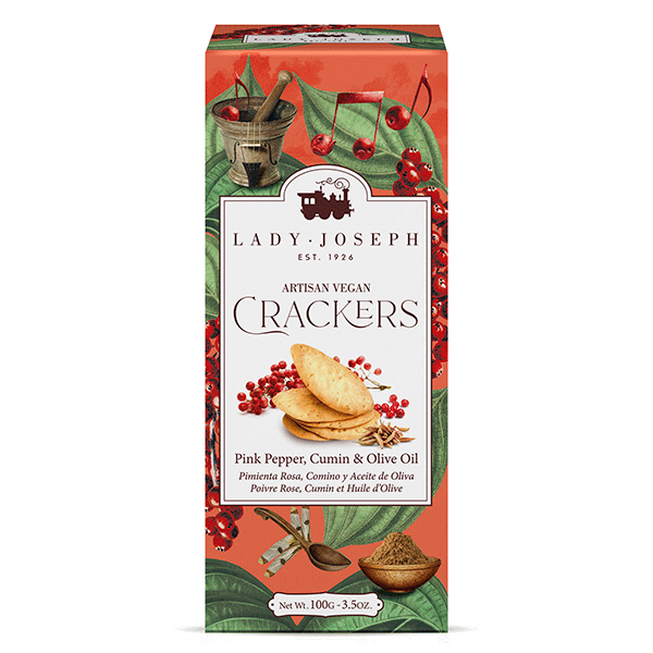 Crackers cu piper rosu, chimen si ulei de masline Lady Joseph 100g - Delicatessen Delicatessen De Rontait