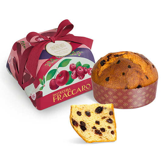 Panettone cu merișoare și cireșe negre Amarena Fraccaro 750g Fraccaro