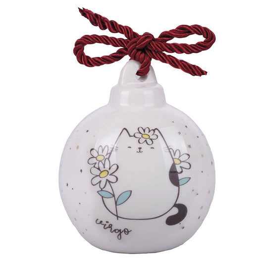 Glob de Crăciun din ceramică, zodia Fecioară, Ø 8 cm VdE Tivoli 1996