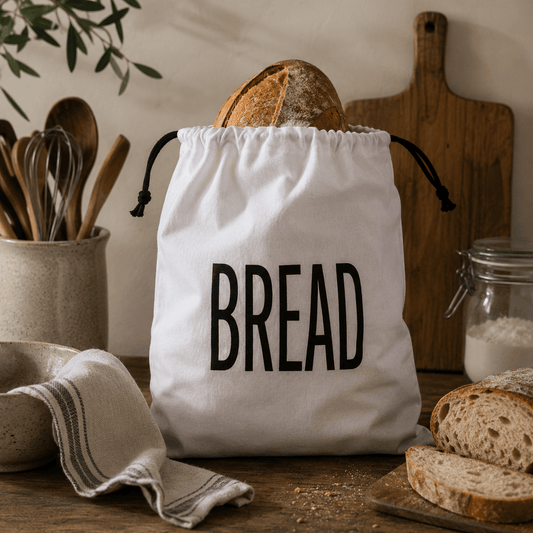 Sac de bumbac pentru pâine, 40×30 cm — alb VdE Tivoli 1996