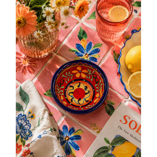 Mini tapas din ceramică artizanală spaniolă diametru Rojo 9 cm Delicatessen