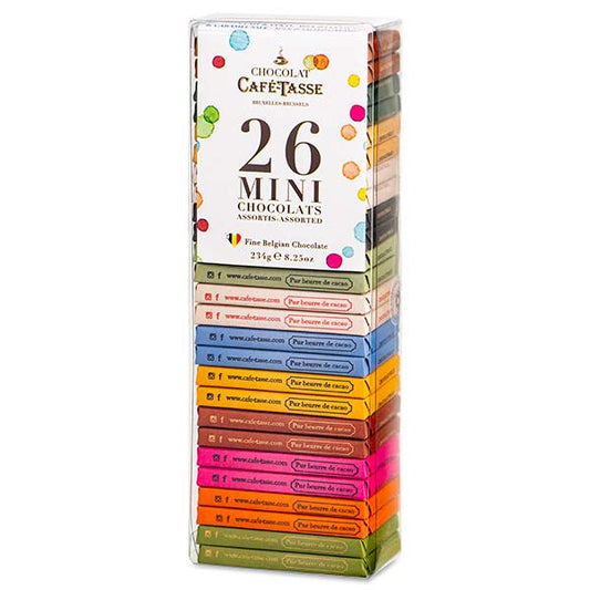 Cutie cu 26 de mini ciocolate asortate 216g Café-Tasse Café-Tasse