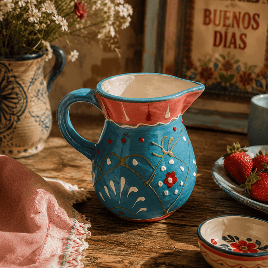 Carafă mica din ceramică artizanală spaniolă Azul 9 cm Delicatessen