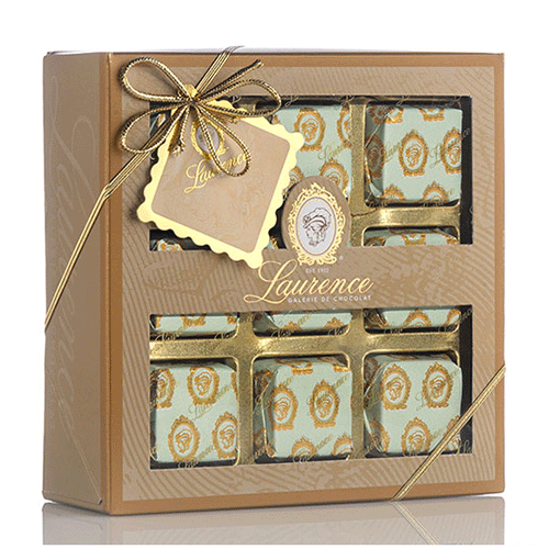 Cutie cu 9 praline de ciocolata Laurence Chocolate 185g - Delicatessen Delicatessen Cadou