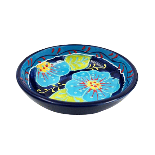 Farfurie mica din ceramică pictată manual Flor Azul Delicatessen
