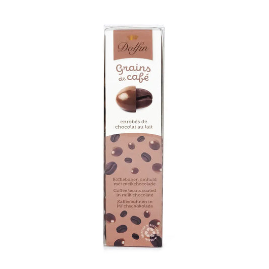Boabe de cafea învelite în ciocolată cu lapte 100g Dolfin Dolfin