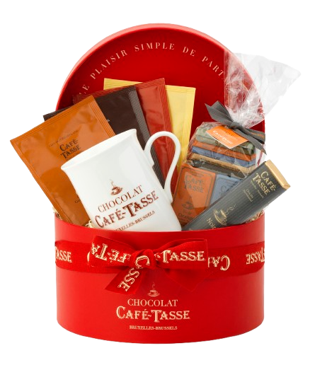 Cutie cadou Café-Tasse cu ciocolată belgiană și cană – ediție gourmet Delicatessen