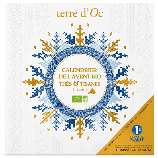 Calendar de Advent cu 24 de ceaiuri si infuzii bio Terre d'Oc Terre d'Oc