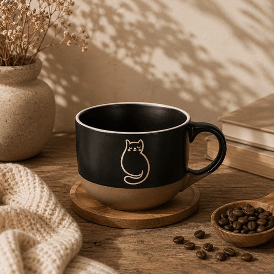 Cana din ceramică - pisica neagra 490 ml VdE Tivoli 1996