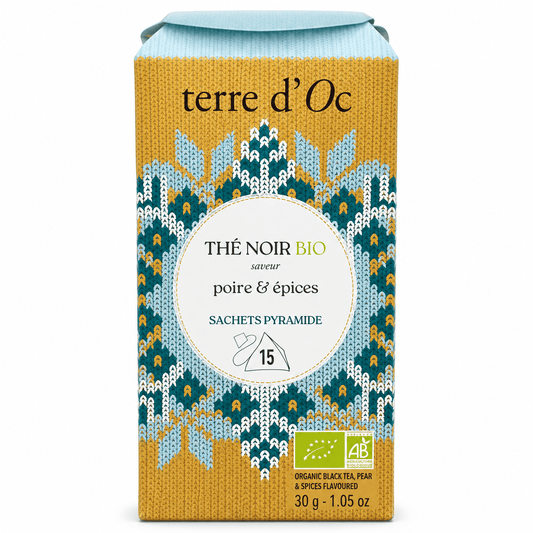 Ceai negru organic cu pere si condimente 15 infuzii Terre d'Oc Terre d'Oc
