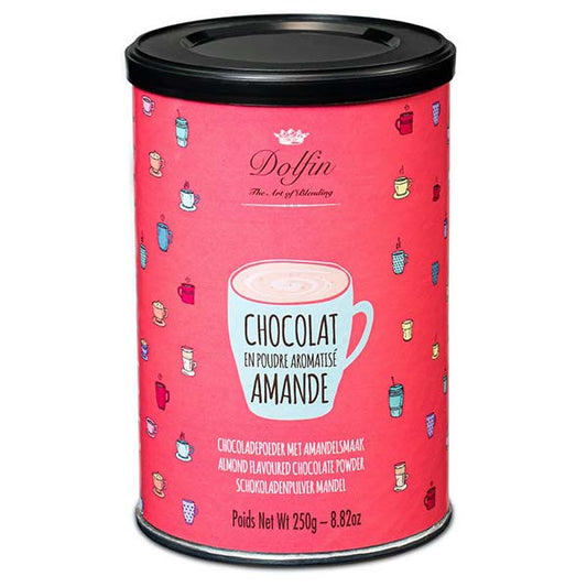 Cutie de ciocolată caldă cu aromă de migdale Dolfin, 250 g