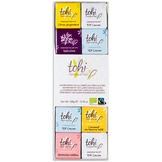 Cutie cu 24 de mini tablete de ciocolată 108g Dolfin - produs bio Delicatessen
