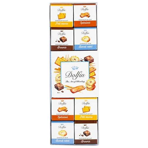 Cutie cu 24 de tablete de ciocolată "Biscuits" 108g Dolfin Delicatessen