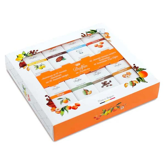 Cutie cu 48 mini tablete de ciocolată Travel Box 480g Dolfin Delicatessen