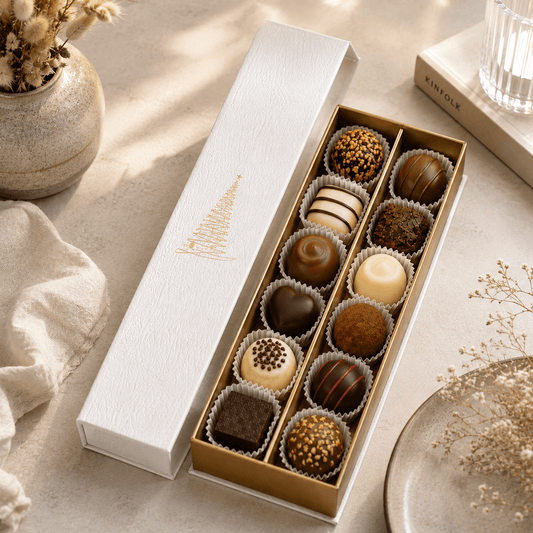 Bruyerre cutie Golden Sparkles cu praline belgiene 160g Delicatessen