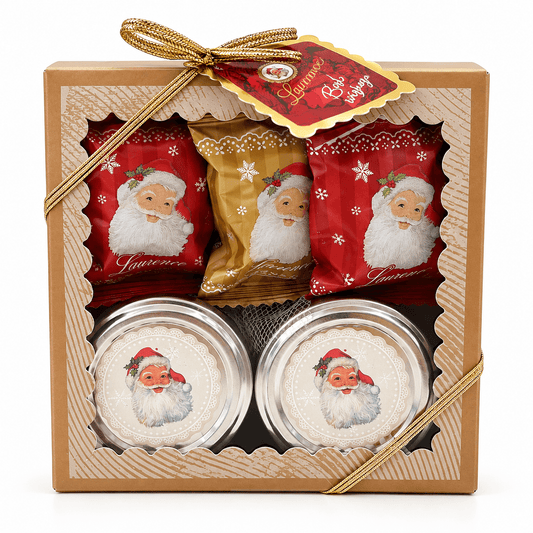 Laurence Chocolate cutie cadou de Crăciun cu mini napolitane și pralină de migdale 142g Laurence Chocolate