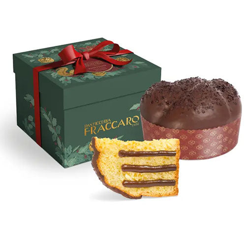 Panettone artizanal cu crema gianduja in cutie cadou 750g - editie de Craciun