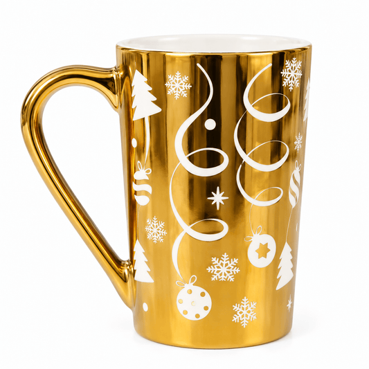 Becky's cană din ceramică cu model auriu de Crăciun 280 ml Becky's