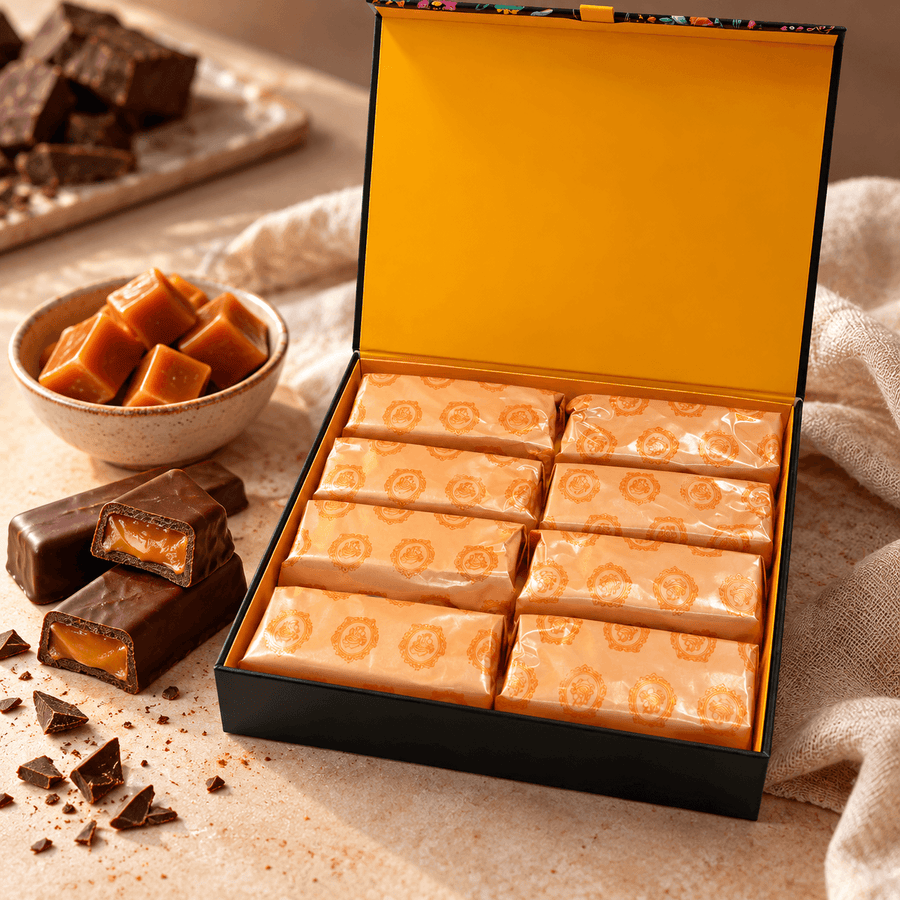 Cutie cu lingouri de ciocolată cu caramel 250g Laurence Chocolate Laurence Chocolate