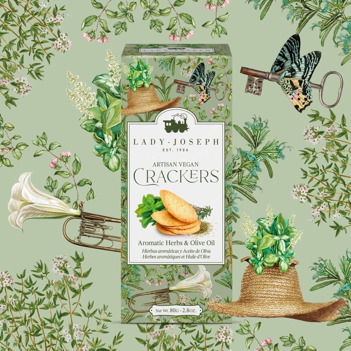 Crackers vegani cu ulei de masline si ierburi aromatice Lady Joseph 100g - Delicatessen Delicatessen De Rontait