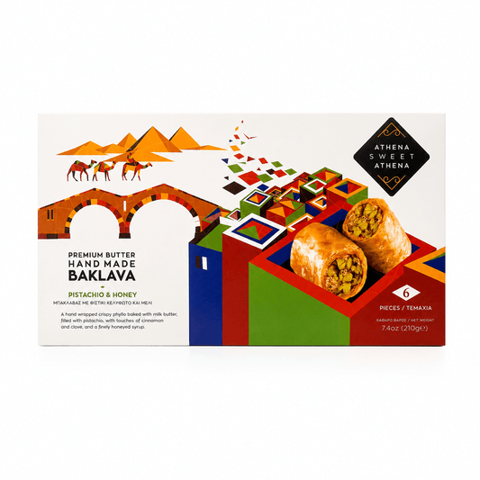 Baklava Gold fistic și miere, 6 bucăți / 210g – Athena Sweet Athena Athena Sweet Athena