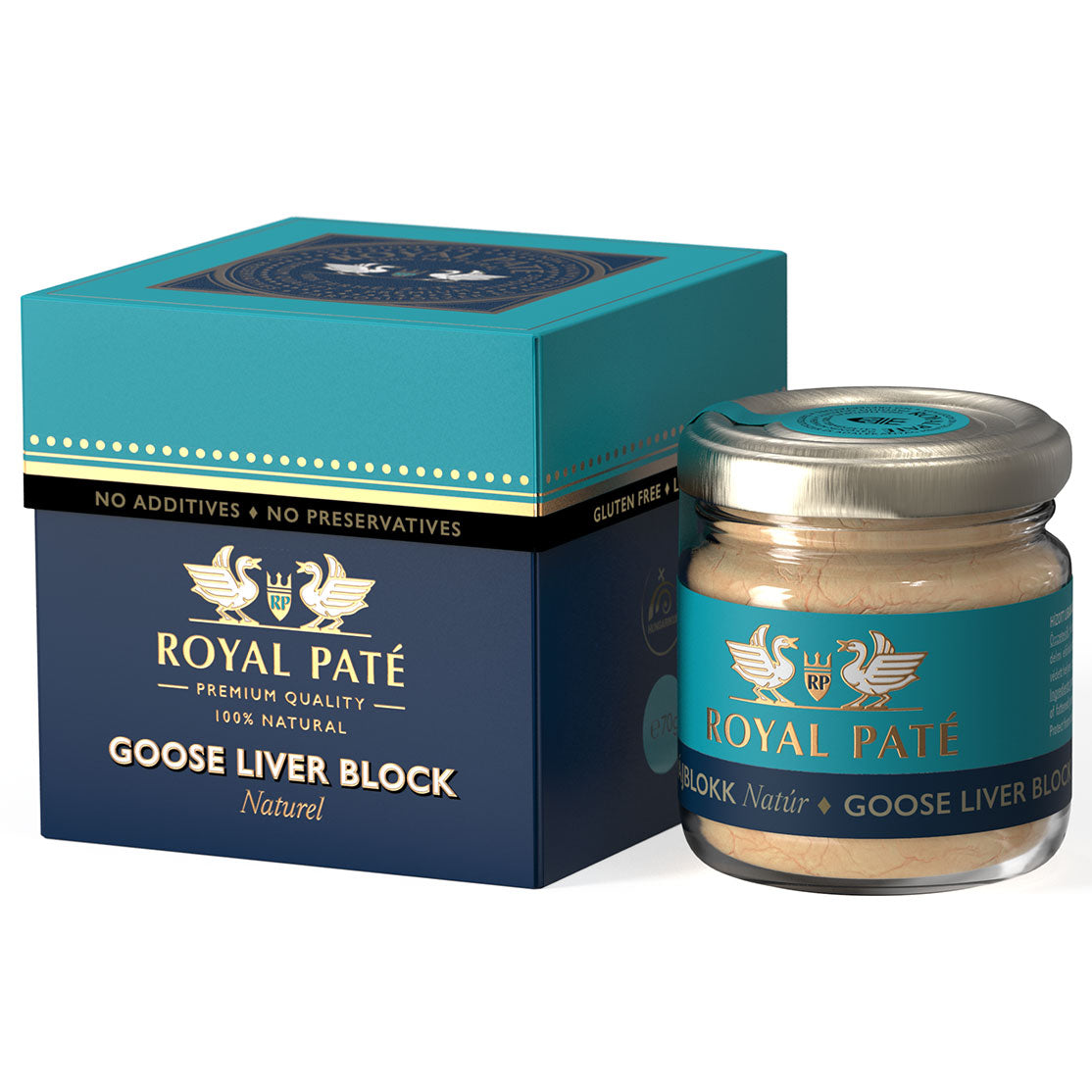 Bloc de foie gras de gasca au naturel 86% Royal Pate 70g