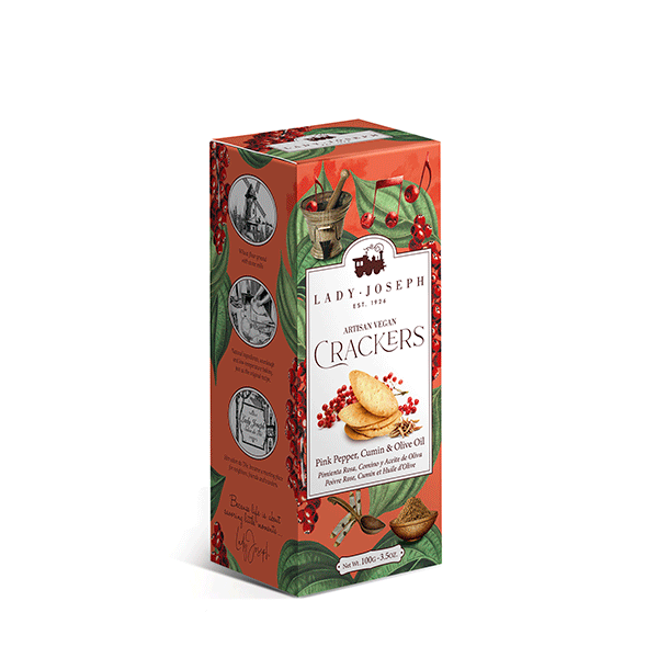 Crackers cu piper rosu, chimen si ulei de masline Lady Joseph 100g - Delicatessen Delicatessen De Rontait