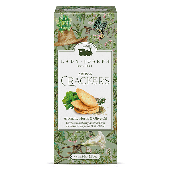 Crackers vegani cu ulei de masline si ierburi aromatice Lady Joseph 100g - Delicatessen Delicatessen De Rontait