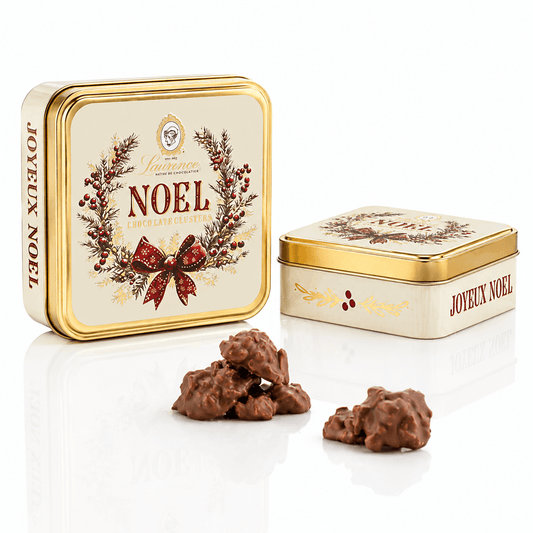 Laurence Chocolate cutie cadou cu mini ciocolate crocante cu lapte 130g - Editie de Craciun Laurence Chocolate