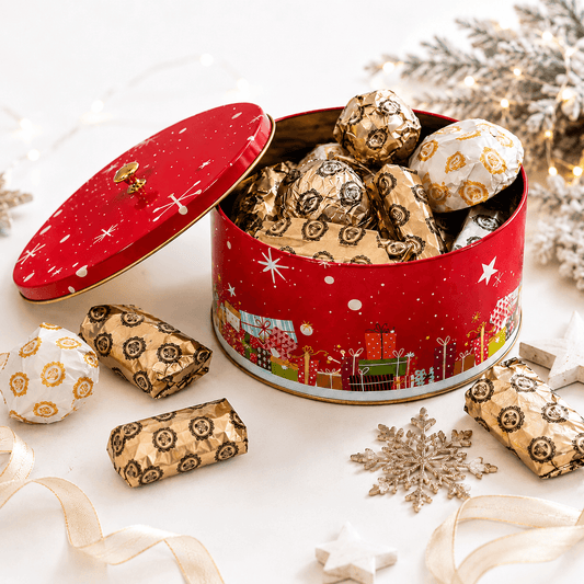 Laurence Chocolate cutie metalica umpluta cu praline asortate 500g Laurence Chocolate