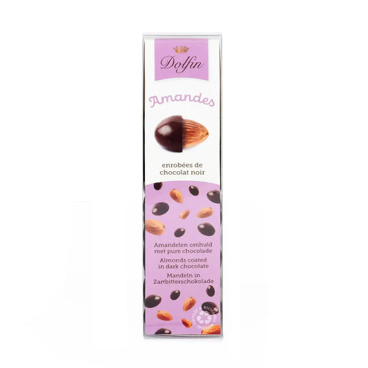 Migdale învelite în ciocolată neagră 100g Dolfin Dolfin